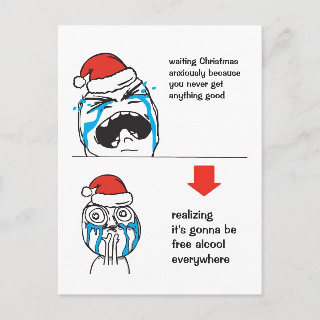Christmas Le Me Memes Custom text EDITABLE Holiday Postcard (Front)