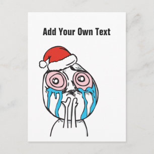 Christmas Le Me Memes PinkEye Custom text EDITABLE Holiday Postcard