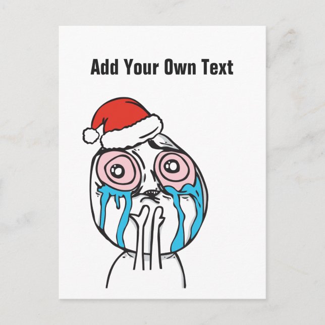 Christmas Le Me Memes PinkEye Custom text EDITABLE Holiday Postcard (Front)