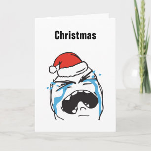Christmas Le Me Memes Troll Crying Custom EDITABLE Holiday Card
