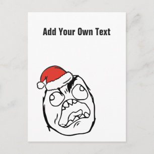 Christmas Le Me Memes Troll Mad Custom EDITABLE Holiday Postcard