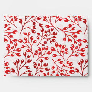 Christmas Leafy Red Pattern Modern Elegant Envelopes