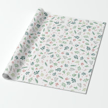 Christmas Leaves Rustic Gift Wrapping Paper