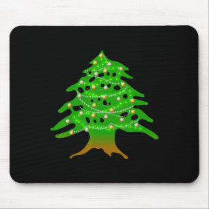Christmas Lebanese Tree Lebanon Flag Christmas Ced Mouse Pad