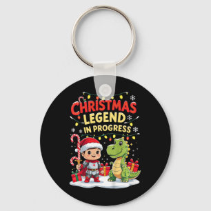 Christmas Legend In Progress Cute Holiday Knight A Key Ring