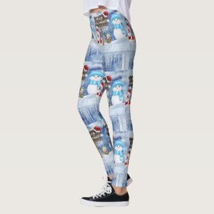 Christmas Leggings, Snowman Leggings
