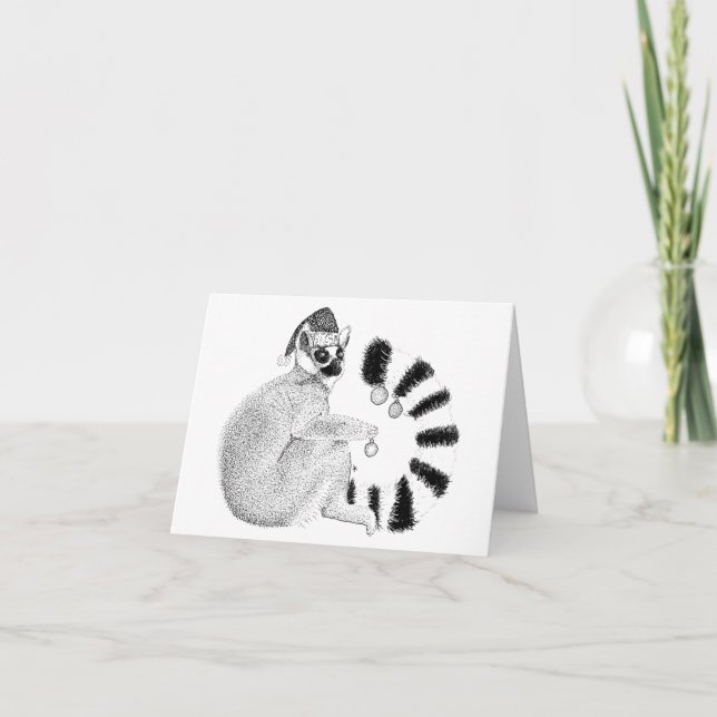 Christmas Lemur Card (Front)
