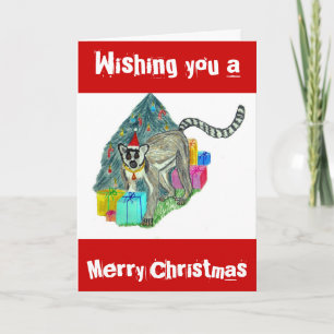 Christmas Lemur Holiday Card