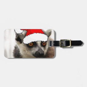 Christmas Lemur Luggage Tag