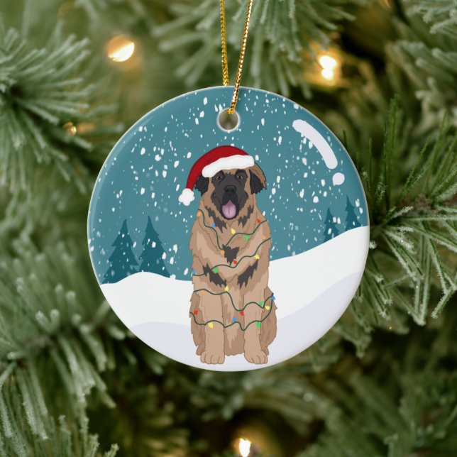 Christmas Leonberger   Ceramic Ornament (Tree)