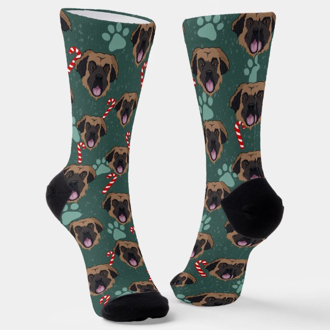 Christmas Leonberger  Socks (Angled)