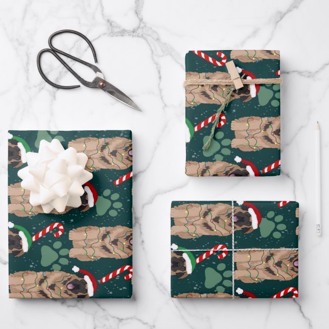 Christmas Leonberger  Wrapping Paper Sheet (Front)