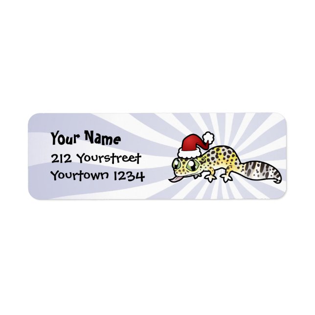 Christmas Leopard Gecko Return Address Label (Front)