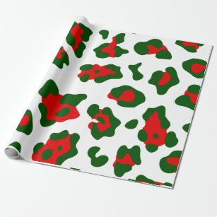 christmas leopard print wrapping paper