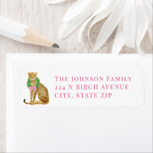 Christmas Leopard Return Address Label