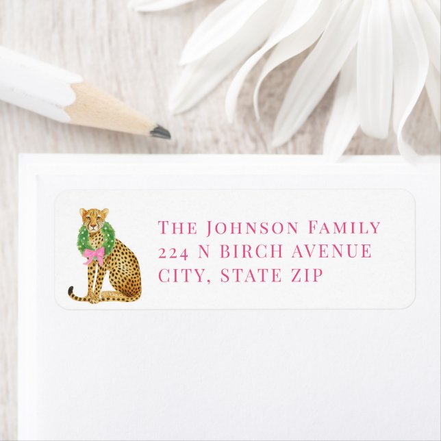 Christmas Leopard Return Address Label (Insitu)