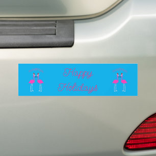 Christmas Lesbian Flamingos Flamingo Belles Custom Bumper Sticker