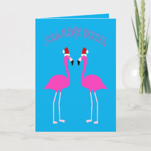 Christmas Lesbian Flamingos Flamingo Belles Custom Card