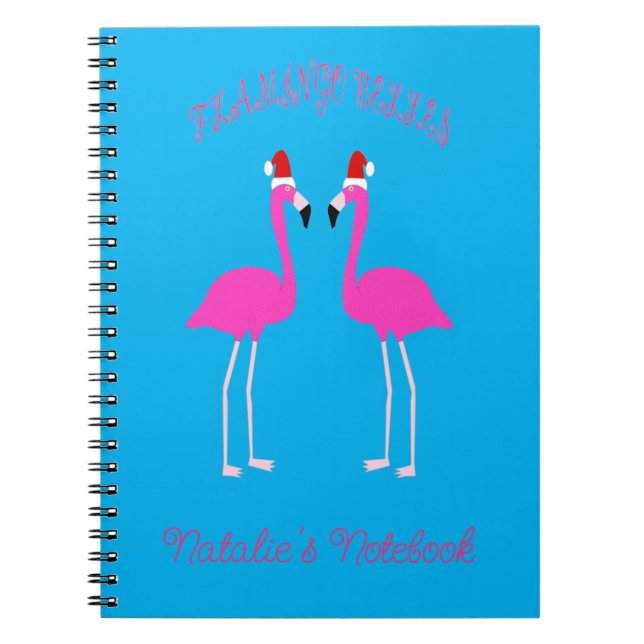 Christmas Lesbian Flamingos Flamingo Belles Custom Notebook (Front)