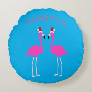 Christmas Lesbian Flamingos Flamingo Belles Custom Round Cushion