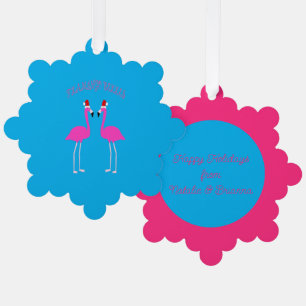 Christmas Lesbian Flamingos Flamingo Belles Custom Tree Decoration Card