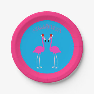 Christmas Lesbian Flamingos Flamingo Belles Paper Plate