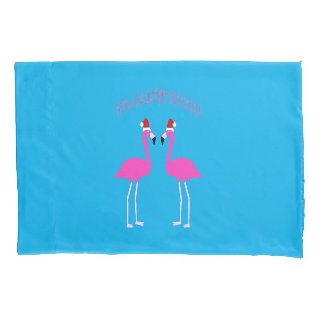 Christmas Lesbian Flamingos Flamingo Belles Pillowcase (Front)