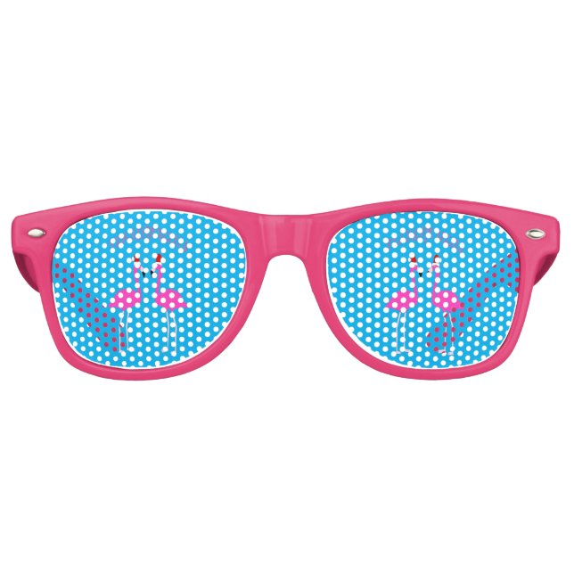 Christmas Lesbian Flamingos Flamingo Belles Retro Sunglasses (Front)