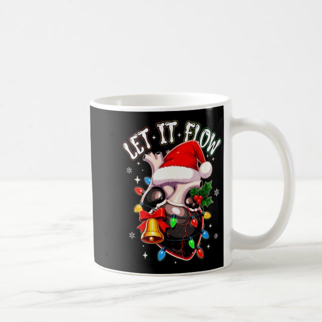 Christmas Let I T Flow Anatomy Heart Cardiac Nurse Coffee Mug (Right)
