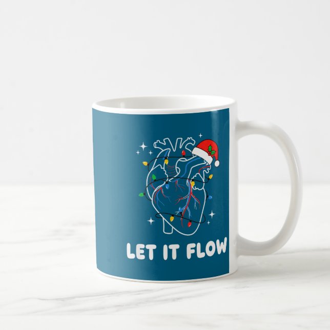 Christmas Let It Flow Cardiac Heart Funny Nurse Ho Coffee Mug (Right)