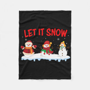 Christmas Let It Snow Snowman Winter Xmas For Men Fleece Blanket