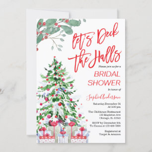 Christmas Let’s Deck the Halls Bridal Shower Invitation