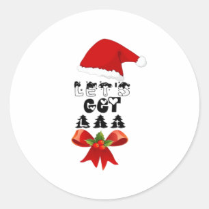 Christmas Let's Get Lit Classic Classic Round Sticker