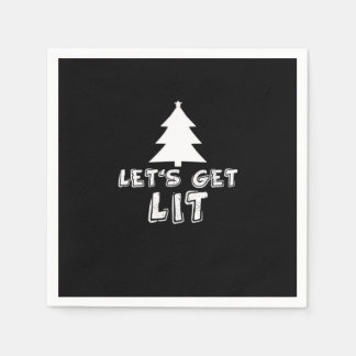 Christmas Let's Get Lit Classic Napkin