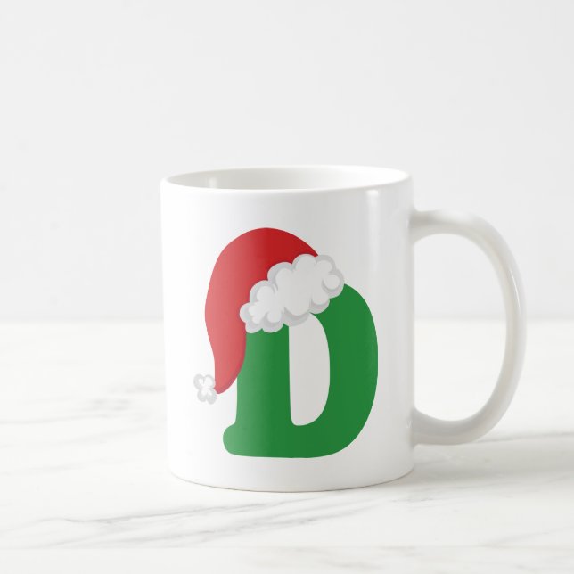 Christmas Letter D Alphabet Shirt Coffee Mug (Right)