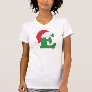 Christmas Letter E Alphabet T-Shirt
