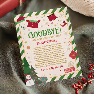 Christmas Letter from Elf Goodbye Letter Card