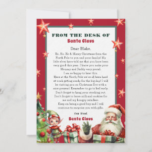 Christmas letter from Santa and Elf  Invitation