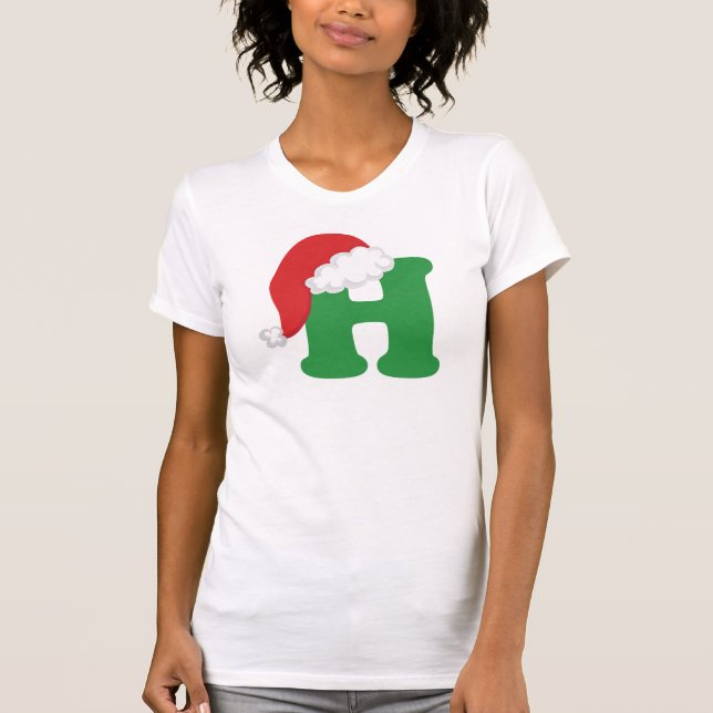 Christmas Letter H Alphabet T-Shirt (Front)