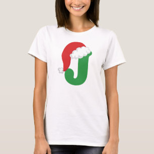 Christmas Letter J Alphabet T-Shirt