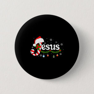 Christmas Letter J For Jesus Christian Candy Cane 6 Cm Round Badge