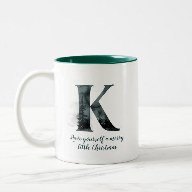 Christmas Letter K Alphabet Coffee Mug (Left)