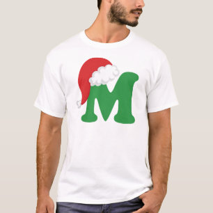 Christmas Letter M Alphabet T-Shirt