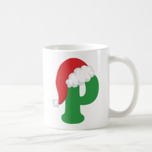 Christmas Letter P Alphabet Coffee Mug