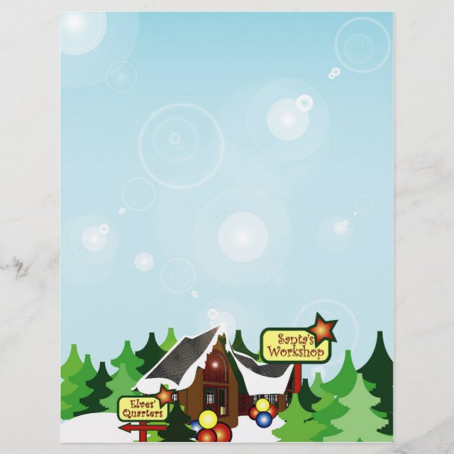 Christmas Letter Paper - North Pole Design (Front)