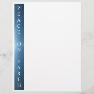 Christmas Letter Paper - Peace on Earth Design