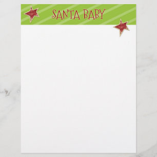 Christmas Letter Paper - Santa Baby Stars