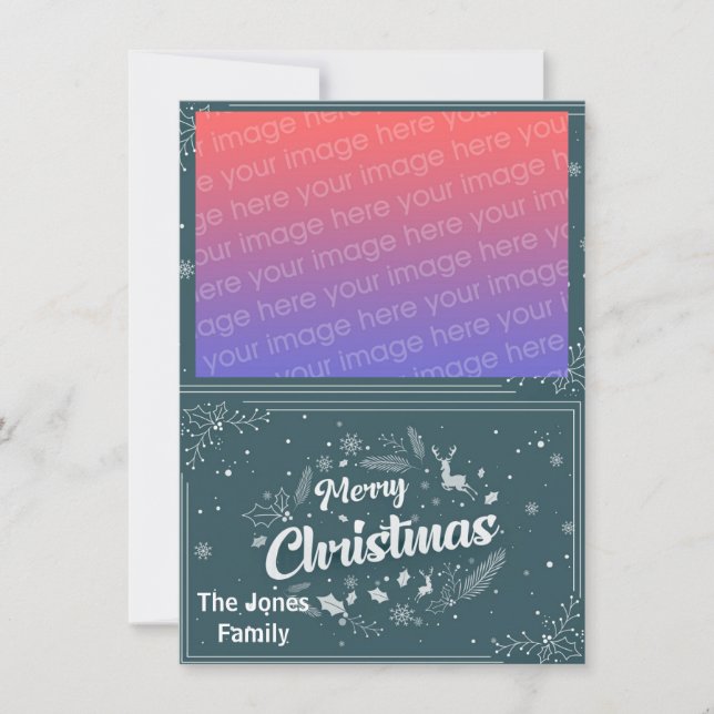 Christmas Letter  Photo Flat Holiday Card (Front)