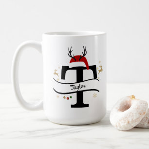 Christmas Letter T Alphabet  Coffee Mug