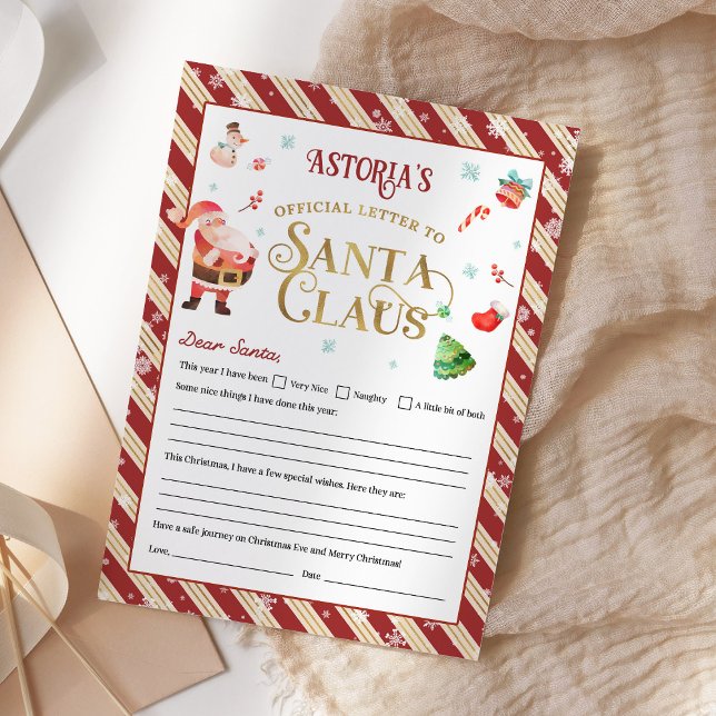 Christmas Letter To Santa Claus Personalised Invitation (Creator Uploaded)